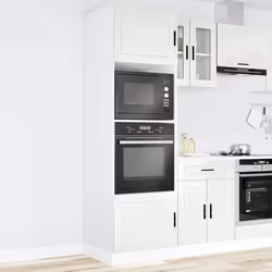 vidaXL Oven CabinetÂ Kitchen Cabinet Oven Unit Oven Base Unit Engineered Wood - high gloss white, 2 pcs - Additional view 2