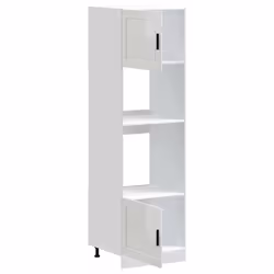 vidaXL Oven CabinetÂ Kitchen Cabinet Oven Unit Oven Base Unit Engineered Wood - high gloss white, 2 pcs - Additional view 4