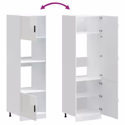 vidaXL Oven CabinetÂ Kitchen Cabinet Oven Unit Oven Base Unit Engineered Wood - high gloss white, 2 pcs - Additional view 7