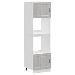vidaXL Oven CabinetÂ Kitchen Cabinet Oven Unit Oven Base Unit Engineered Wood - grey sonoma, 2 pcs