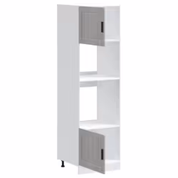 vidaXL Oven CabinetÂ Kitchen Cabinet Oven Unit Oven Base Unit Engineered Wood - grey sonoma, 2 pcs - Additional view 4