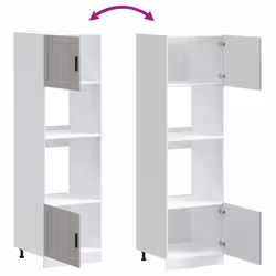 vidaXL Oven CabinetÂ Kitchen Cabinet Oven Unit Oven Base Unit Engineered Wood - grey sonoma, 2 pcs - Additional view 7
