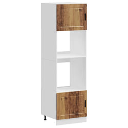 vidaXL Oven CabinetÂ Kitchen Cabinet Oven Unit Oven Base Unit Engineered Wood - old wood, 2 pcs