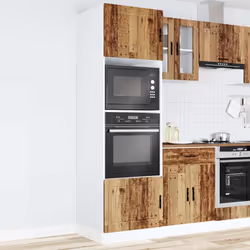 vidaXL Oven CabinetÂ Kitchen Cabinet Oven Unit Oven Base Unit Engineered Wood - old wood, 2 pcs - Additional view 2