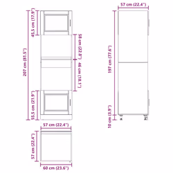 vidaXL Oven CabinetÂ Kitchen Cabinet Oven Unit Oven Base Unit Engineered Wood - old wood, 2 pcs - Additional view 3