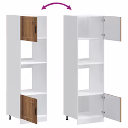 vidaXL Oven CabinetÂ Kitchen Cabinet Oven Unit Oven Base Unit Engineered Wood - old wood, 2 pcs - Additional view 7