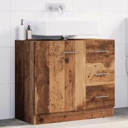 vidaXL Sink Cabinet Bathroom Storage Cupboard Vanity Unit Engineered Wood - old wood