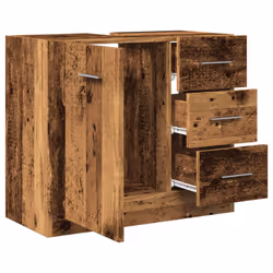 vidaXL Sink Cabinet Bathroom Storage Cupboard Vanity Unit Engineered Wood - old wood - Additional view 6