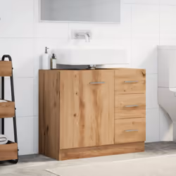 vidaXL Sink Cabinet Bathroom Storage Cupboard Vanity Unit Engineered Wood - oak - Additional view 2