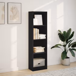 vidaXL Book Cabinet Display Rack Bookshelf Storage Shelf Rack Engineered Wood - black, 40 x 24 x 143 cm - Additional view 2