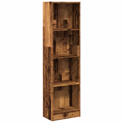 vidaXL Book Cabinet Display Rack Bookshelf Storage Shelf Rack Engineered Wood - old wood, 40 x 24 x 143 cm