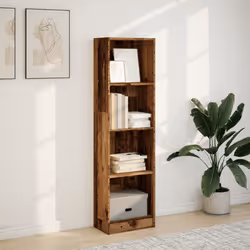 vidaXL Book Cabinet Display Rack Bookshelf Storage Shelf Rack Engineered Wood - old wood, 40 x 24 x 143 cm