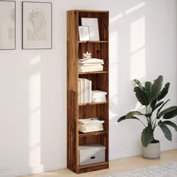 vidaXL Book Cabinet Display Rack Bookshelf Storage Shelf Rack Engineered Wood - old wood, 40 x 24 x 176 cm - Additional view 2