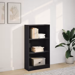 vidaXL Book Cabinet Display Rack Bookshelf Storage Shelf Rack Engineered Wood - black, 60 x 24 x 109 cm - Additional view 2