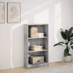 vidaXL Book Cabinet Display Rack Bookshelf Storage Shelf Rack Engineered Wood - concrete grey, 60 x 24 x 109 cm - Additional view 2