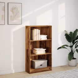 vidaXL Book Cabinet Display Rack Bookshelf Storage Shelf Rack Engineered Wood - old wood, 60 x 24 x 109 cm