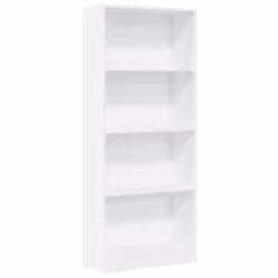 vidaXL Book Cabinet Display Rack Bookshelf Storage Shelf Rack Engineered Wood - white, 60 x 24 x 143 cm