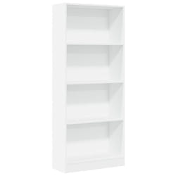 vidaXL Book Cabinet Display Rack Bookshelf Storage Shelf Rack Engineered Wood - white, 60 x 24 x 143 cm