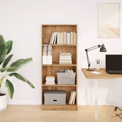 vidaXL Book Cabinet Display Rack Bookshelf Storage Shelf Rack Engineered Wood - oak, 60 x 24 x 143 cm - Additional view 2
