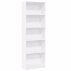 vidaXL Book Cabinet Display Rack Bookshelf Storage Shelf Rack Engineered Wood - white, 60 x 24 x 176 cm