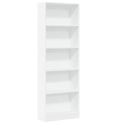 vidaXL Book Cabinet Display Rack Bookshelf Storage Shelf Rack Engineered Wood - white, 60 x 24 x 176 cm