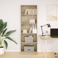 vidaXL Book Cabinet Display Rack Bookshelf Storage Shelf Rack Engineered Wood - sonoma oak, 60 x 24 x 176 cm - Additional view 2