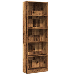vidaXL Book Cabinet Display Rack Bookshelf Storage Shelf Rack Engineered Wood - old wood, 60 x 24 x 176 cm