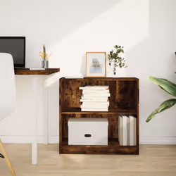 vidaXL Book Cabinet Display Rack Bookshelf Storage Shelf Rack Engineered Wood - smoked oak, 80 x 24 x 76 cm - Additional view 2