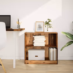 vidaXL Book Cabinet Display Rack Bookshelf Storage Shelf Rack Engineered Wood - old wood, 80 x 24 x 76 cm - Additional view 2