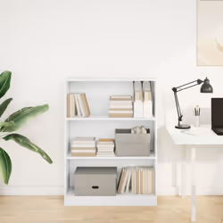 vidaXL Book Cabinet Display Rack Bookshelf Storage Shelf Rack Engineered Wood - white, 80 x 24 x 109 cm - Additional view 2
