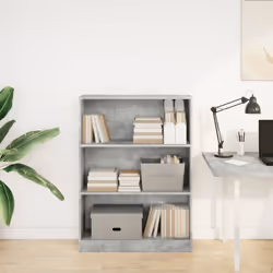 vidaXL Book Cabinet Display Rack Bookshelf Storage Shelf Rack Engineered Wood - concrete grey, 80 x 24 x 109 cm - Additional view 2