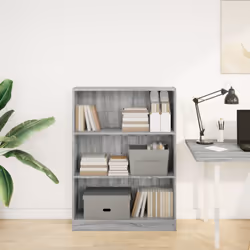 vidaXL Book Cabinet Display Rack Bookshelf Storage Shelf Rack Engineered Wood - grey sonoma, 80 x 24 x 109 cm - Additional view 2