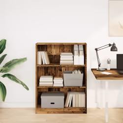 vidaXL Book Cabinet Display Rack Bookshelf Storage Shelf Rack Engineered Wood - old wood, 80 x 24 x 109 cm - Additional view 2