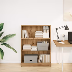vidaXL Book Cabinet Display Rack Bookshelf Storage Shelf Rack Engineered Wood - oak, 80 x 24 x 109 cm - Additional view 2
