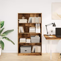 vidaXL Book Cabinet Display Rack Bookshelf Storage Shelf Rack Engineered Wood - old wood, 80 x 24 x 143 cm - Additional view 2