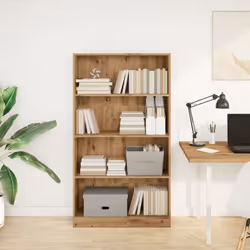 vidaXL Book Cabinet Display Rack Bookshelf Storage Shelf Rack Engineered Wood - oak, 80 x 24 x 143 cm - Additional view 2