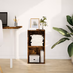 vidaXL Bookcase Bookshelf Rack Storage Cabinet Smoked Oak Engineered Wood
