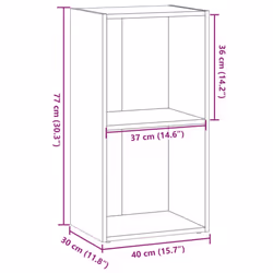 vidaXL Bookcase Bookshelf Rack Storage Cabinet Smoked Oak Engineered Wood - Additional view 8
