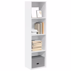 vidaXL Bookcase Bookshelf Storage Cabinet Book Stand White Engineered Wood
