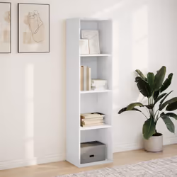 vidaXL Bookcase Bookshelf Storage Cabinet Book Stand White Engineered Wood