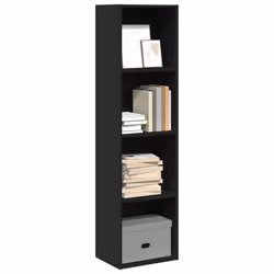 vidaXL Bookcase Bookshelf Storage Cabinet Book Stand Black Engineered Wood