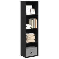 vidaXL Bookcase Bookshelf Storage Cabinet Book Stand Black Engineered Wood