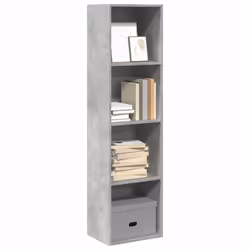 vidaXL Bookcase Storage Rack Cabinet Bookshelf Concrete Grey Engineered Wood