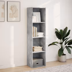 vidaXL Bookcase Storage Rack Cabinet Bookshelf Concrete Grey Engineered Wood