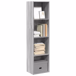 vidaXL Bookcase Storage Rack Cabinet Bookshelf Grey Sonoma Engineered Wood