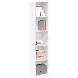 vidaXL Bookcase Bookshelf Storage Cabinet Book Stand White Engineered Wood