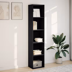 vidaXL Bookcase Bookshelf Storage Cabinet Book Stand Black Engineered Wood