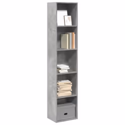 vidaXL Bookcase Storage Rack Cabinet Bookshelf Concrete Grey Engineered Wood