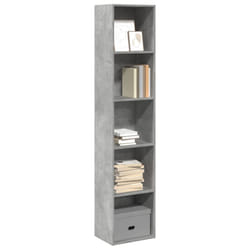 vidaXL Bookcase Storage Rack Cabinet Bookshelf Concrete Grey Engineered Wood