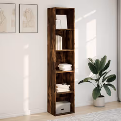 vidaXL Bookcase Storage Rack Cabinet Bookshelf Smoked Oak Engineered Wood